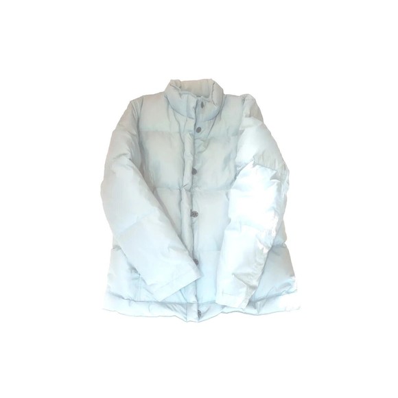 Gap Women's Size Small Puffer Down Jacket Baby Blue Button Zip Pockets- Quilted - Picture 2 of 12
